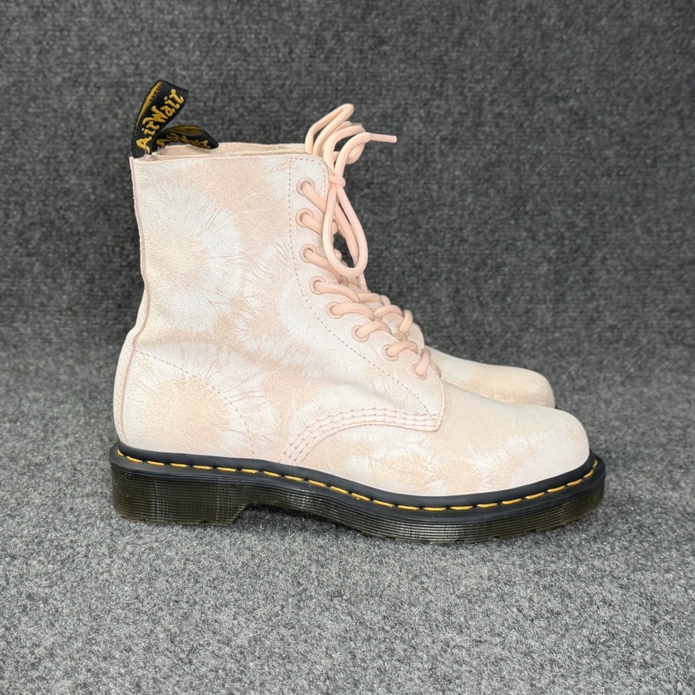 Dr. Martens 1460 Pascal Tie Dye Boots Women's 7 Pink White Suede Lace Up Retro